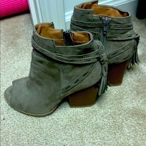 Suede heeled booties